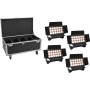 EUROLITE Set 4x Multiflood IP 18x10W RGBW Wash CRMX + Case mit Rollen (20001033)