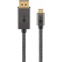 USB Adapterkabel, USB-C Stecker  DisplayPort Stecker, 4K 60Hz (schwarz/silber, 2 Meter, Textilkabel) (75708)