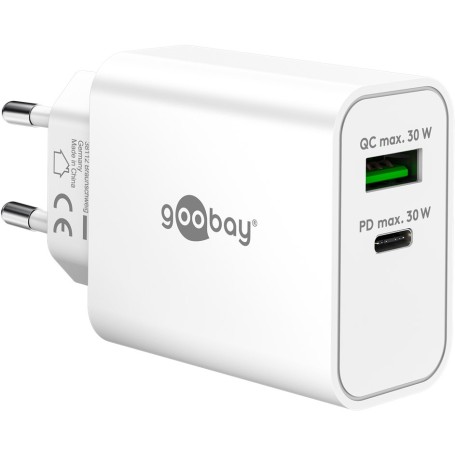 Goobay 75336 Caricabatterie per dispositivi mobili Universale Bianco AC Ricarica rapida Interno