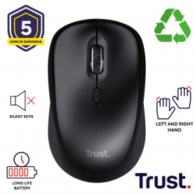 YVI+ WIRELESS MOUSE GLOSSY BLACK (25512)