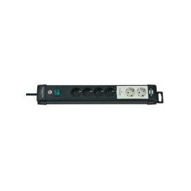 Brennenstuhl 1951160600 prolunghe e multiple 3 m 6 presa(e) AC Nero