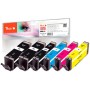 Peach PI100-188 cartuccia d'inchiostro 6 pz Compatibile Resa elevata (XL) Nero, Ciano, Magenta, Nero per foto, Giallo