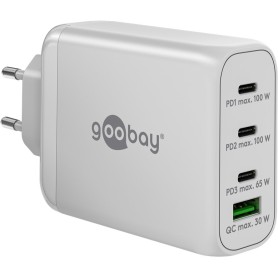 USB-C PD Multiport-Schnellladegert 100 Watt (wei, 1x USB-A QC, 3x USB-C PD, GaN-Technologie) (65556)