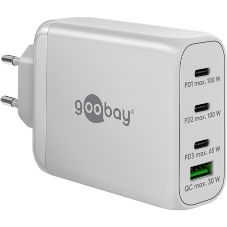 USB-C PD Multiport-Schnellladegert 100 Watt (wei, 1x USB-A QC, 3x USB-C PD, GaN-Technologie) (65556)