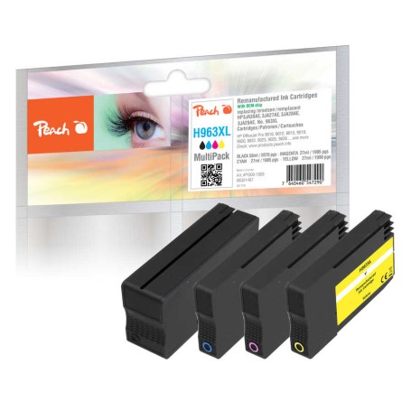 Peach PI300-998 cartuccia d'inchiostro 4 pz Compatibile Resa standard Nero, Ciano, Magenta, Giallo