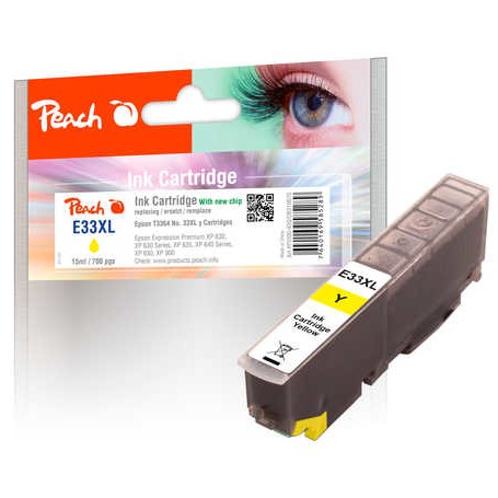 Peach PI200-420 cartuccia d'inchiostro 1 pz Resa elevata (XL) Giallo