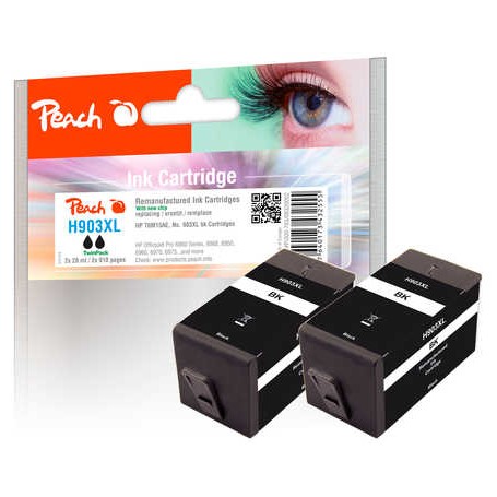 Peach PI300-763 cartuccia d'inchiostro 2 pz Compatibile Resa elevata (XL) Nero