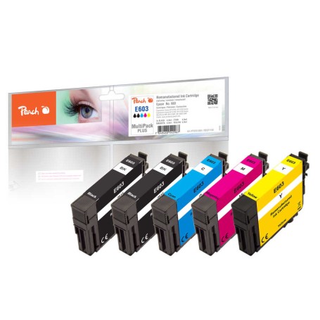 Peach PI200-869 cartuccia d'inchiostro 5 pz Compatibile Resa standard Nero, Ciano, Magenta, Giallo