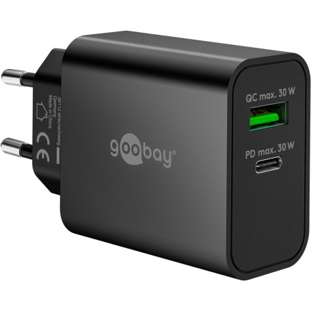 Goobay 75335 Caricabatterie per dispositivi mobili Universale Nero AC Ricarica rapida Interno