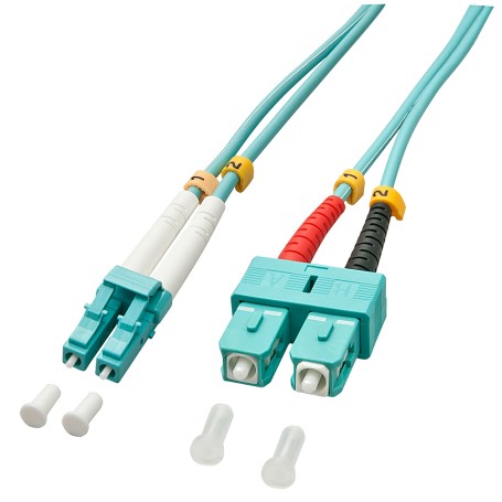 Lindy 3.0m OM3 LC - SC Duplex cavo a fibre ottiche 3 m Turchese (46392) (LINDY46392)