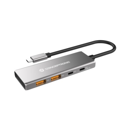 Conceptronic HUBBIES15G hub di interfaccia USB 3.2 Gen 2 (3.1 Gen 2) Type-C 10000 Mbit/s Grigio