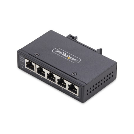 StarTech.com Switch di Rete Industriale non gestito a 5 porte, 100/1000 Ethernet, montaggio su guida DIN/parete, Switch Gigabit  (I51G-ETHERNET-SWITCH)