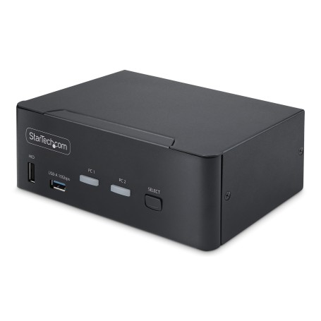 StarTech.com KVM Switch DisplayPort a 2 porte per doppio monitor, 8K 60Hz/4K 144Hz, DP 1.4, 2x USB 10Gbps, 4x USB HID, commutazi (P2CDD143-KVM-SWITCH)