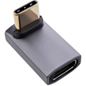 InLine Adattatore USB4, spina/presa USB-C angolata sopra/sotto, grigio (35900I)