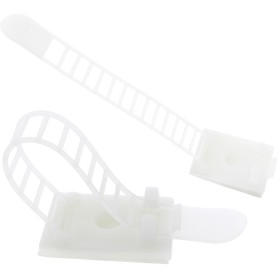 InLine Ferma cavi adesiva regolabile 64mm, con foro di fissaggio, neutra, 10pz (59969A)