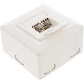 InLine Scatola prese Cat.6, 2x RJ45 F, esterno o ad incasso, orizzont., bianca (75602J)