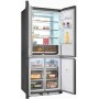 Exquisit EMD470-170-200E, Frigorifero SBS da incasso, altezza nicchia: 193,4 cm, 466 L, No Frost, finitura acciaio inox
