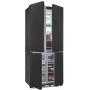 Exquisit EMD470-170-200E, Frigorifero SBS da incasso, altezza nicchia: 193,4 cm, 466 L, No Frost, finitura acciaio inox