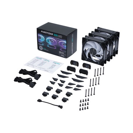Phanteks D30-120 D-RGB Fan Case per computer Ventilatore 12 cm Nero 3 pz (PH-F120D30_DRGB_PWM_BK01_3P)