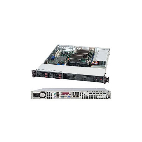 Supermicro CSE-111LT-330CB sistema barebone per server Rack (1U) Nero, Argento (CSE-111LT-330CB)