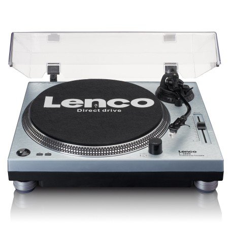 Lenco L-3809ME piatto audio Giradischi a trasmissione diretta Blu, Metallico Manuale (L-3809SV)