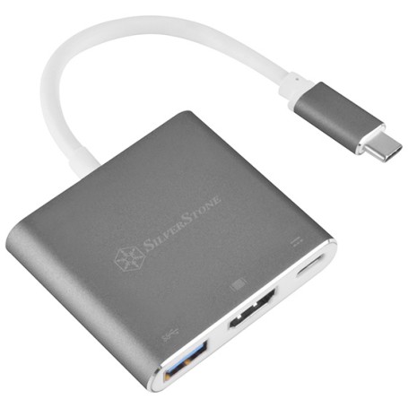 Silverstone SST-EP08C replicatore di porte e docking station per laptop USB 3.2 Gen 1 (3.1 Gen 1) Type-C Antracite