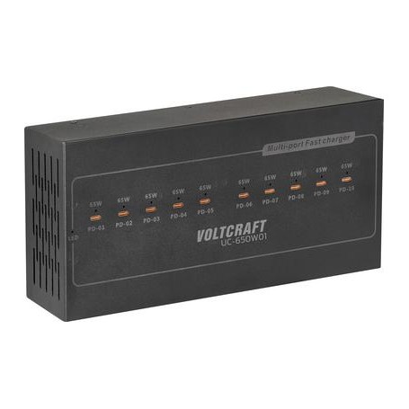 VOLTCRAFT UC-650W01 USB Ladestation 650 W USB PD Schwarz Innenbereich USB Power Delivery (USB-PD) (VC-17776010)