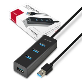 Axago HUE-S2BL hub di interfaccia USB 3.2 Gen 1 (3.1 Gen 1) Type-A 5000 Mbit/s Nero (HUE-S2BL)