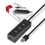 Axago HUE-S2BL hub di interfaccia USB 3.2 Gen 1 (3.1 Gen 1) Type-A 5000 Mbit/s Nero (HUE-S2BL)