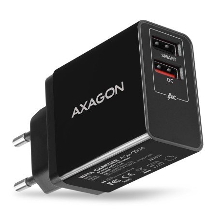 Axagon ACU-QS24 Caricabatterie per dispositivi mobili Smartphone Nero AC Ricarica rapida Interno