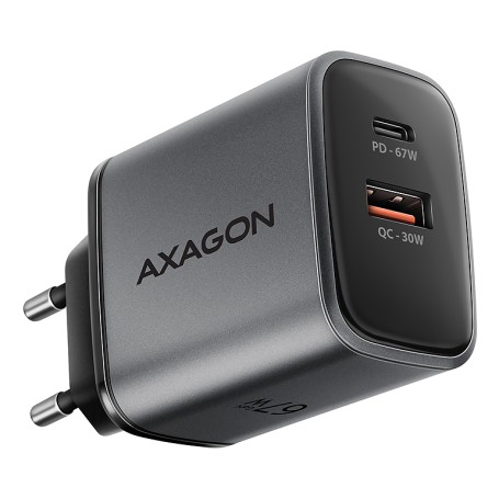 Axagon ACU-PQ67 Caricabatterie per dispositivi mobili Universale Nero, Grigio AC Ricarica rapida Interno