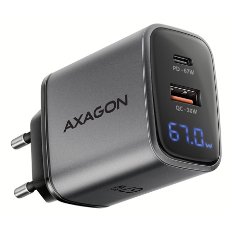 Axagon ACU-PQ67D Caricabatterie per dispositivi mobili Universale Nero, Grigio AC Ricarica rapida Interno