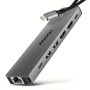 Axagon HMC-7HX2 replicatore di porte e docking station per laptop Cablato USB 3.2 Gen 1 (3.1 Gen 1) Type-C Grigio
