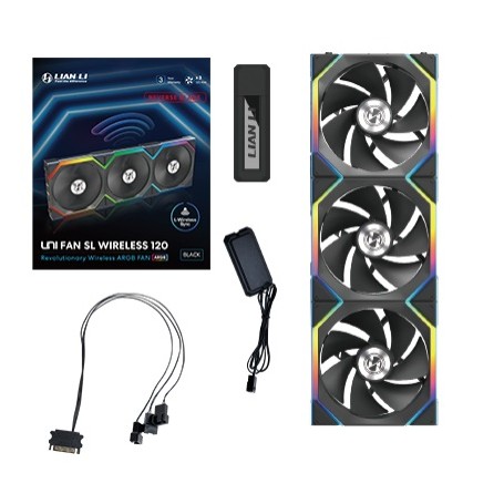 Lian Li UNI FAN SL Wireless 120 Reverse Blade Case per computer Ventilatore 12 cm Nero 3 pz (12RSL1W3B)