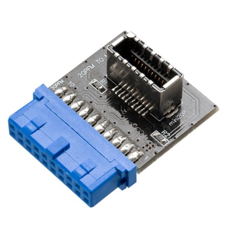 Akasa AK-CBUB51-BK adattatore per inversione del genere dei cavi USB 3.0 19-pin header USB 3.1 A Blu (AK-CBUB51-BK)