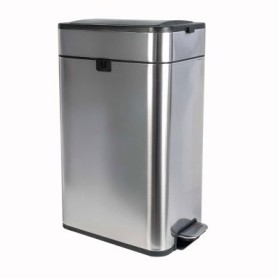 Jakob Maul GmbH Tret-Abfallbehälter MAULwing 40l Edelstahl Doppeldeckel (9504094)