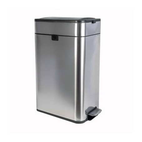 Jakob Maul GmbH Tret-Abfallbehälter MAULwing 40l Edelstahl Doppeldeckel (9504094)