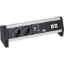 Bachmann DESK 1 prolunghe e multiple 2 m 2 presa(e) AC Interno Nero, Argento (902.196)