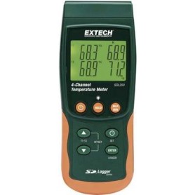 EXTECH SDL200 2-/4-Kanal-Temperatur-Messgerät mit Datenloggerfunktion auf SD-Karte, Thermometer -199 (SDL200)