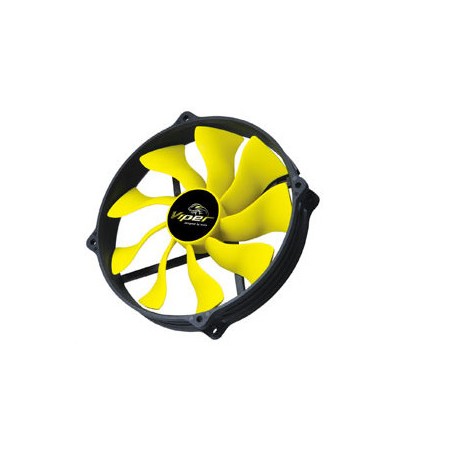 Akasa 14cm Viper R Fan Case per computer Refrigeratore Nero, Giallo (AK-FN073)