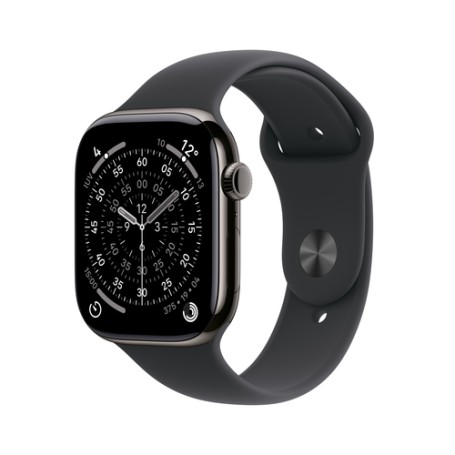 Apple Watch Series 11 GPS + Cellular 42mm Cassa Titanio Ardesia con Sport Band Nero - S/M (MF8R4ZR/A)