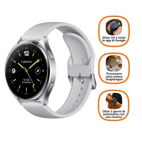 Xiaomi Watch 2 3,63 cm (1.43") AMOLED 46 mm Digitale 466 x 466 Pixel Touch screen Argento Wi-Fi GPS (satellitare) (BHR8034GL)