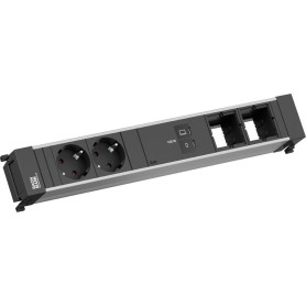 Bachmann Power Frame Steckdosenleiste 2x CEE7/3 1x USB-C/C 100W 2x CM schwarz 0,2m (BM0023845)