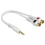 Hama Cable Adapter 3.5 mm Jack Plug - 2 RCA Sockets cavo audio 3.5mm 2 x RCA Bianco (14009)