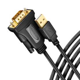 Axagon ADS-1PQN USB-A 2.0 - serial RS-232 DB9-M FTDI adapter cable 1.5m - Adapter - Digital/Daten cavo seriale Nero 1,5 m USB ti