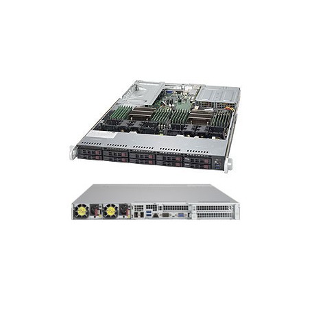 Supermicro 1028U-TNRTP+ Intel® C612 LGA 2011 (Socket R) Rack (1U) Nero, Argento (SYS-1028U-TNRTP+)