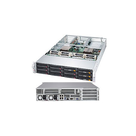 Supermicro SYS-6028U-E1CNRT+ sistema barebone per server Intel® C612 LGA 2011 (Socket R) Armadio (2U) Nero