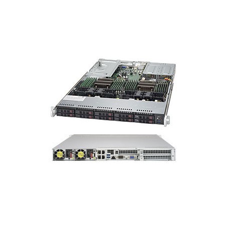 Supermicro 1028U-TNR4T+ Intel® C612 LGA 2011 (Socket R) Rack (1U) Nero, Grigio (SYS-1028U-TNR4T+)