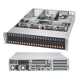 Supermicro 2028U-TN24R4T+ Intel® C612 LGA 2011 (Socket R) Armadio (2U) Nero, Grigio (SYS-2028U-TN24R4T+)