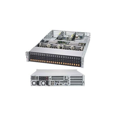 Supermicro 2028U-TN24R4T+ Intel® C612 LGA 2011 (Socket R) Armadio (2U) Nero, Grigio (SYS-2028U-TN24R4T+)